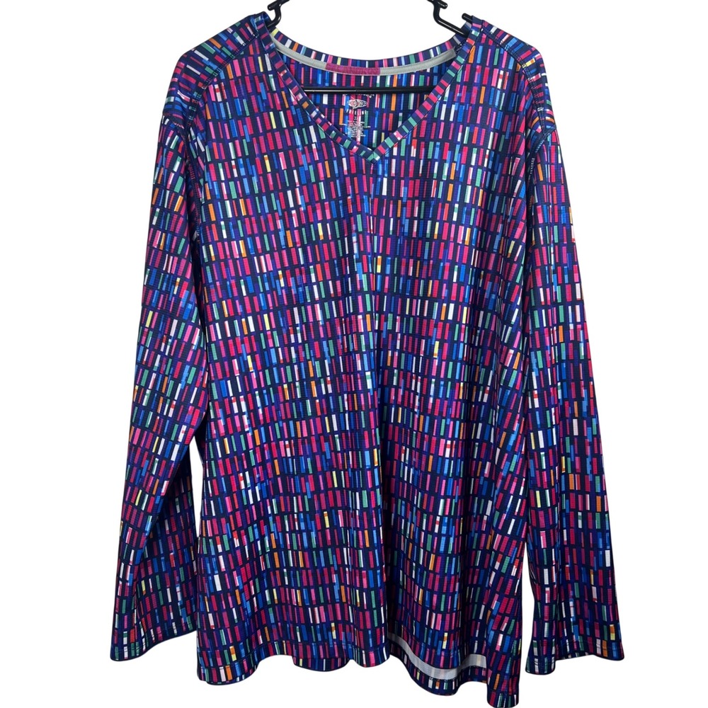 Reel Legends Freeline Womens 3X Long Sleeve‎ Performance Shirt Geometric Mosaic